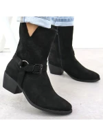 Dámské semišové kovbojské boty černé M.Daszynski model 21905629 - M. Daszyński