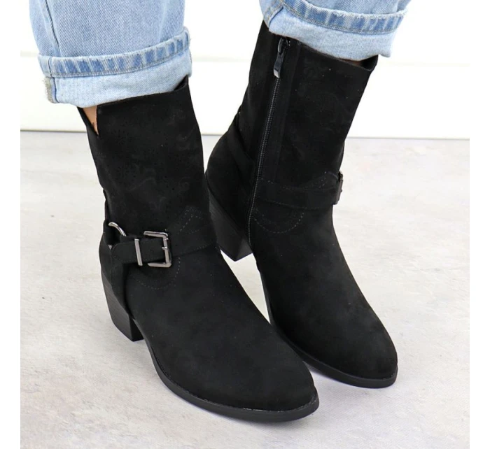 Dámské semišové kovbojské boty černé M.Daszynski model 21905629 - M. Daszyński Dámské semišové kovbojské boty černé M.Daszynski model 21905629 - M. Daszyński