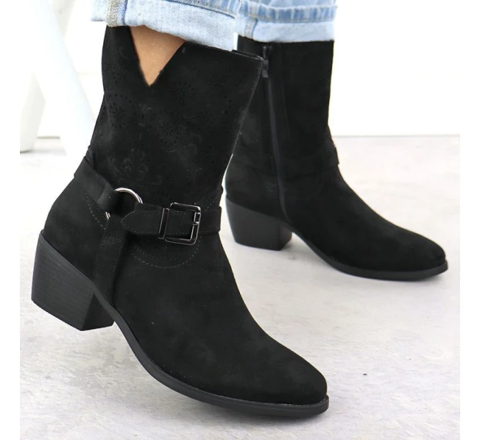 Dámské semišové kovbojské boty černé M.Daszynski model 21905629 - M. Daszyński Dámské semišové kovbojské boty černé M.Daszynski model 21905629 - M. Daszyński