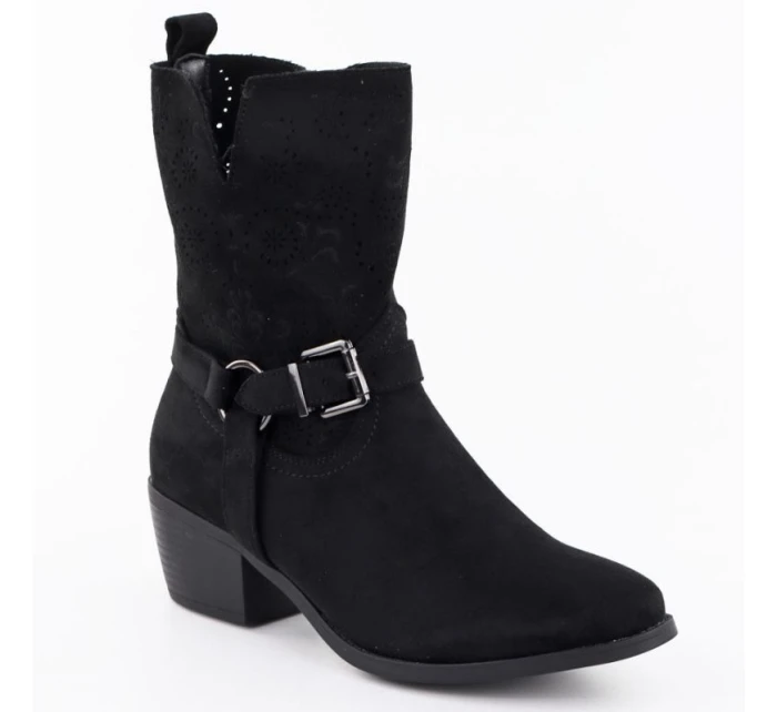 Dámské semišové kovbojské boty černé M.Daszynski model 21905629 - M. Daszyński Dámské semišové kovbojské boty černé M.Daszynski model 21905629 - M. Daszyński