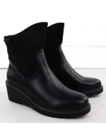 Dámské semišové boty na podpatku černé M.Daszynski model 21905643 - M. Daszyński