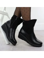 Dámské semišové boty na podpatku černé M.Daszynski model 21905643 - M. Daszyński