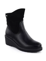 Dámské semišové boty na podpatku černé M.Daszynski model 21905643 - M. Daszyński