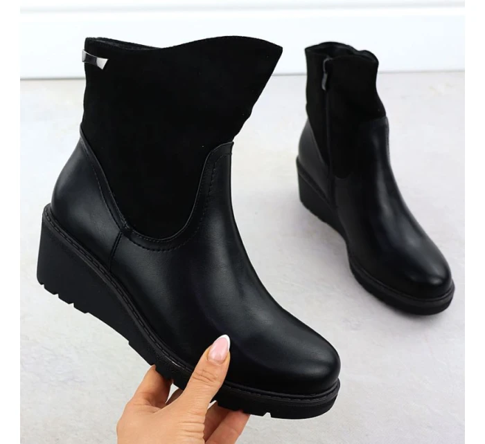 Dámské semišové boty na podpatku černé M.Daszynski model 21905643 - M. Daszyński Dámské semišové boty na podpatku černé M.Daszynski model 21905643 - M. Daszyński