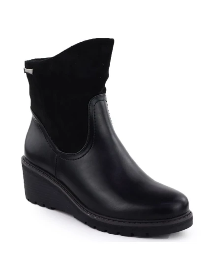 Dámské semišové boty na podpatku černé M.Daszynski 2510 Dámské semišové boty na podpatku černé M.Daszynski 2510