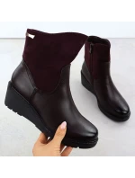 Dámské semišové boty na platformě vínové M.Daszynski 2510 Dámské semišové boty na platformě vínové M.Daszynski 2510