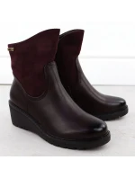 Dámské semišové boty na platformě vínové M.Daszynski 2510 Dámské semišové boty na platformě vínové M.Daszynski 2510