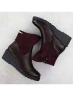 Dámské semišové boty na platformě vínové M.Daszynski 2510 Dámské semišové boty na platformě vínové M.Daszynski 2510