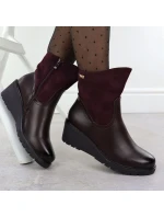 Dámské semišové boty na platformě vínové M.Daszynski 2510 Dámské semišové boty na platformě vínové M.Daszynski 2510