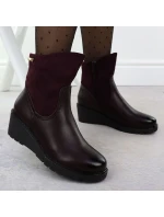 Dámské semišové boty na platformě vínové M.Daszynski 2510 Dámské semišové boty na platformě vínové M.Daszynski 2510