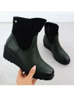 Dámské semišové boty na podpatku zelené M.Daszynski 2510