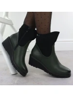 Dámské semišové boty na podpatku zelené M.Daszynski 2510