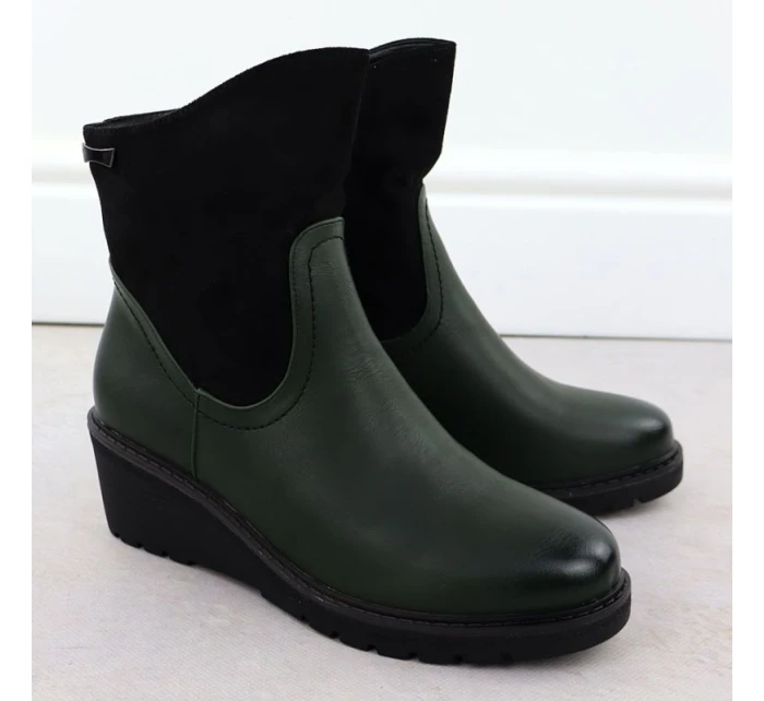 Dámské semišové boty na podpatku zelené M.Daszynski 2510 Dámské semišové boty na podpatku zelené M.Daszynski 2510