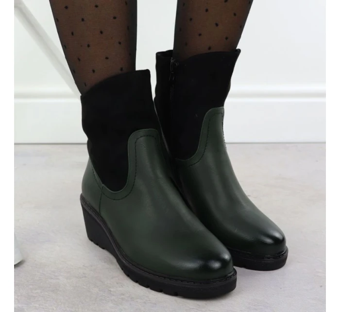 Dámské semišové boty na podpatku zelené M.Daszynski 2510 Dámské semišové boty na podpatku zelené M.Daszynski 2510