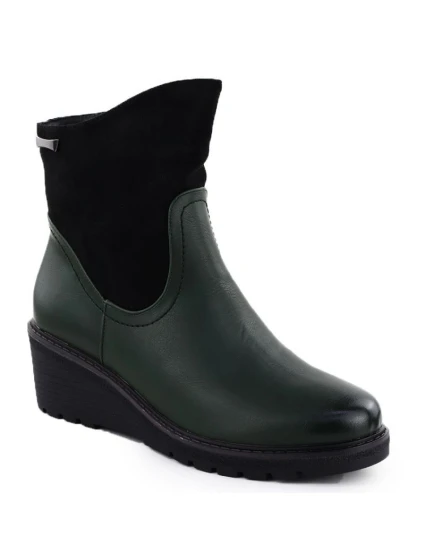 Dámské semišové boty na podpatku zelené M.Daszynski 2510 Dámské semišové boty na podpatku zelené M.Daszynski 2510