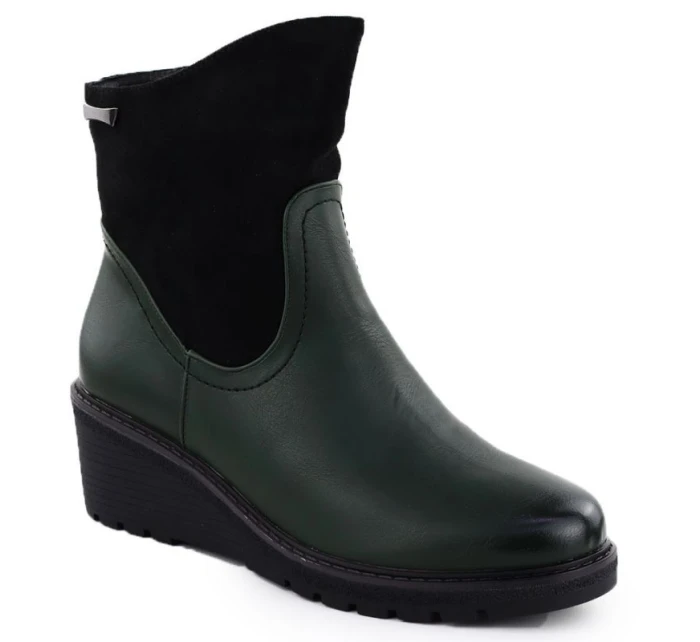 Dámské semišové boty na podpatku zelené M.Daszynski 2510 Dámské semišové boty na podpatku zelené M.Daszynski 2510