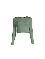 CASALL Crop Tričko s dlouhým rukávem dusty green CASALL Crop Tričko s dlouhým rukávem dusty green