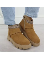 Dámské kožené boty model 21905900 se zipem - Rieker Dámské kožené boty model 21905900 se zipem - Rieker