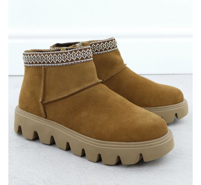 Dámské kožené boty model 21905900 se zipem - Rieker Dámské kožené boty model 21905900 se zipem - Rieker