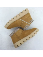 Dámské kožené boty model 21905900 se zipem - Rieker Dámské kožené boty model 21905900 se zipem - Rieker