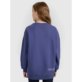 Dívčí mikina oversize bez kapuce 4F 4FJRAW25TSWSF2428-33S Dívčí mikina oversize bez kapuce 4F 4FJRAW25TSWSF2428-33S