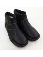 Černé pánské kožené boty na zip Rieker 05362-00