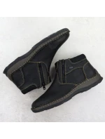 Černé pánské kožené boty na zip Rieker 05362-00