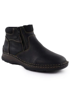 Černé pánské kožené boty na zip Rieker 05362-00