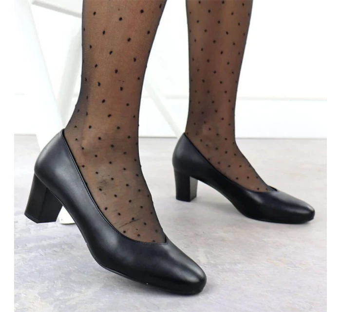 Dámské nízké lodičky na jehlovém podpatku černé Sergio model 21906133 - LEONE Dámské nízké lodičky na jehlovém podpatku černé Sergio model 21906133 - LEONE