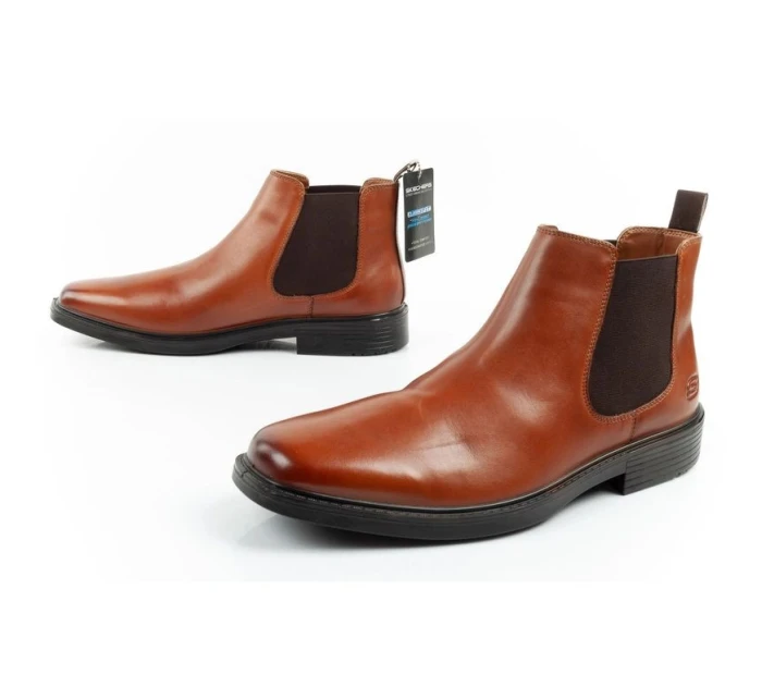 Pánské boty Skechers Miller-Boris sable boots elegant leather brown Pánské boty Skechers Miller-Boris sable boots elegant leather brown