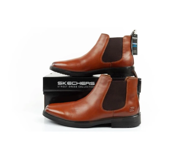 Pánské boty Skechers Miller-Boris sable boots elegant leather brown Pánské boty Skechers Miller-Boris sable boots elegant leather brown