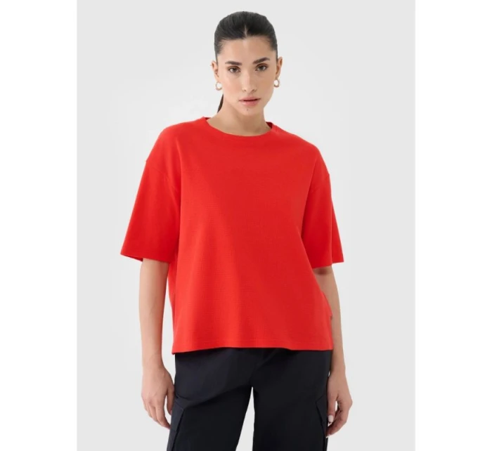 Dámské tričko z vaflového úpletu 4F 4FRSS25TTSHF2651-62S Dámské tričko z vaflového úpletu 4F 4FRSS25TTSHF2651-62S