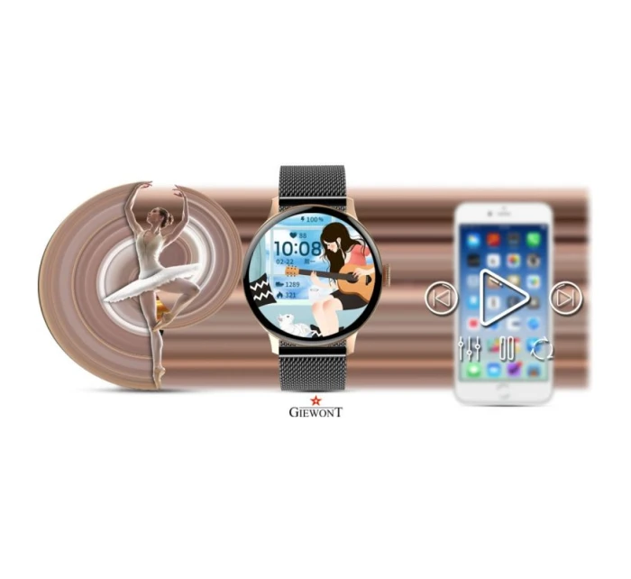 Dámské chytré hodinky Rose Gold Black model 21804755 - Giewont Dámské chytré hodinky Rose Gold Black model 21804755 - Giewont