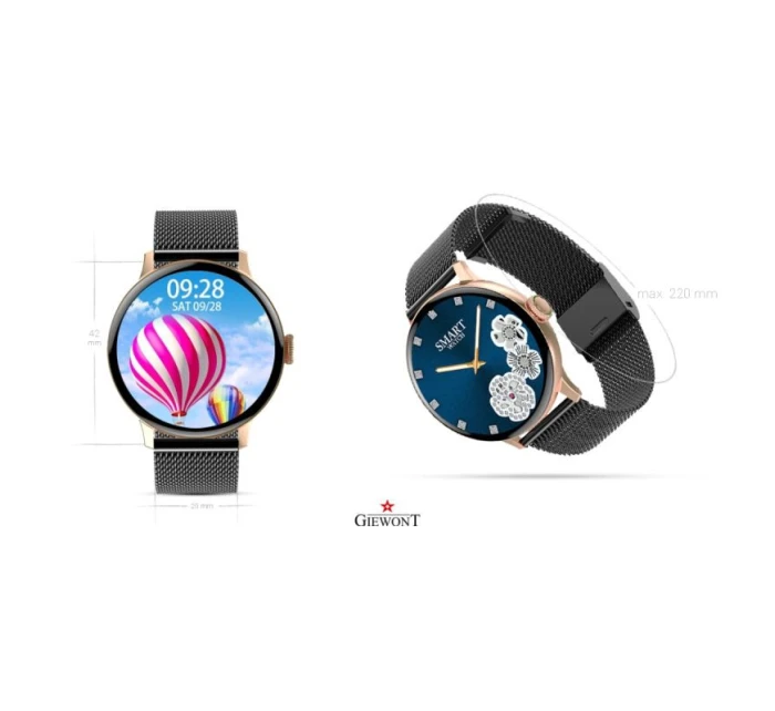 Dámské chytré hodinky Rose Gold Black model 21804755 - Giewont Dámské chytré hodinky Rose Gold Black model 21804755 - Giewont