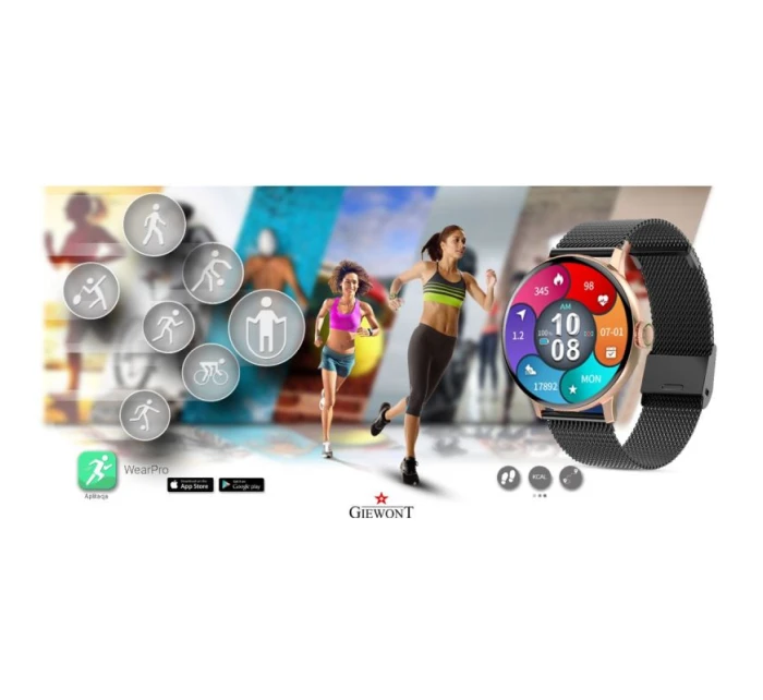 Dámské chytré hodinky Rose Gold Black model 21804755 - Giewont Dámské chytré hodinky Rose Gold Black model 21804755 - Giewont