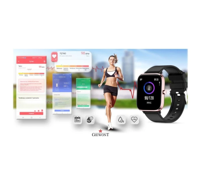 Chytré hodinky Pink and Black model 21804899 - Giewont Chytré hodinky Pink and Black model 21804899 - Giewont