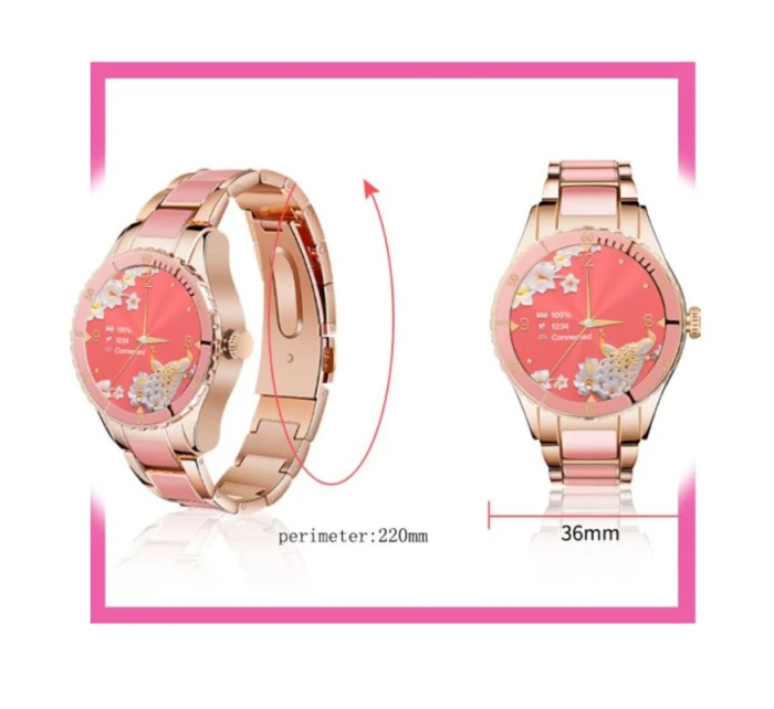 Dámské chytré hodinky Pink model 21804951 - RUBICON Dámské chytré hodinky Pink model 21804951 - RUBICON