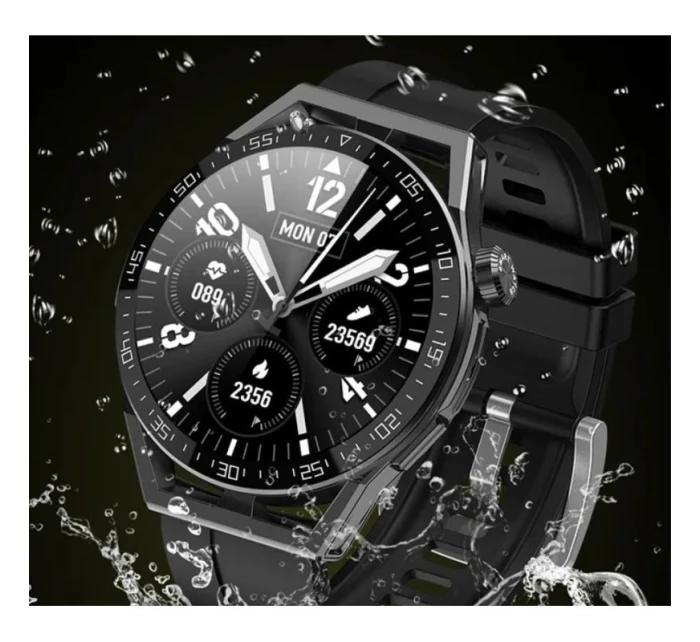 Černý silikonový řemínek + černý kožený řemínek model 21804953 - RUBICON Černý silikonový řemínek + černý kožený řemínek model 21804953 - RUBICON