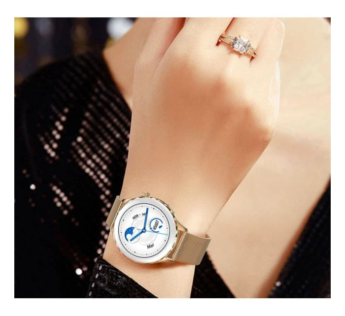 Dámské chytré hodinky Gold + Strap Pink model 21804967 - RUBICON Dámské chytré hodinky Gold + Strap Pink model 21804967 - RUBICON