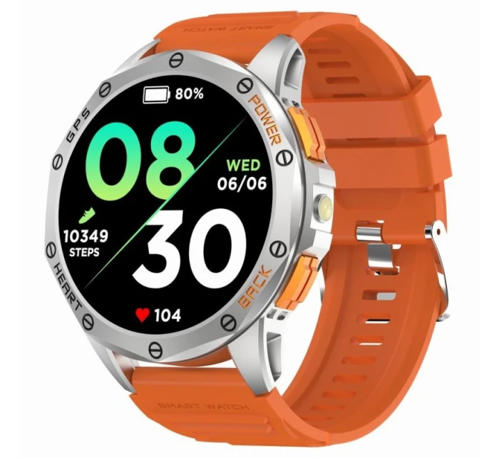 Pánské chytré hodinky Černý silikonový řemínek + oranžový silikonový řemínek model 21806499 - Gravity Pánské chytré hodinky Černý silikonový řemínek + oranžový silikonový řemínek model 21806499 - Gravity