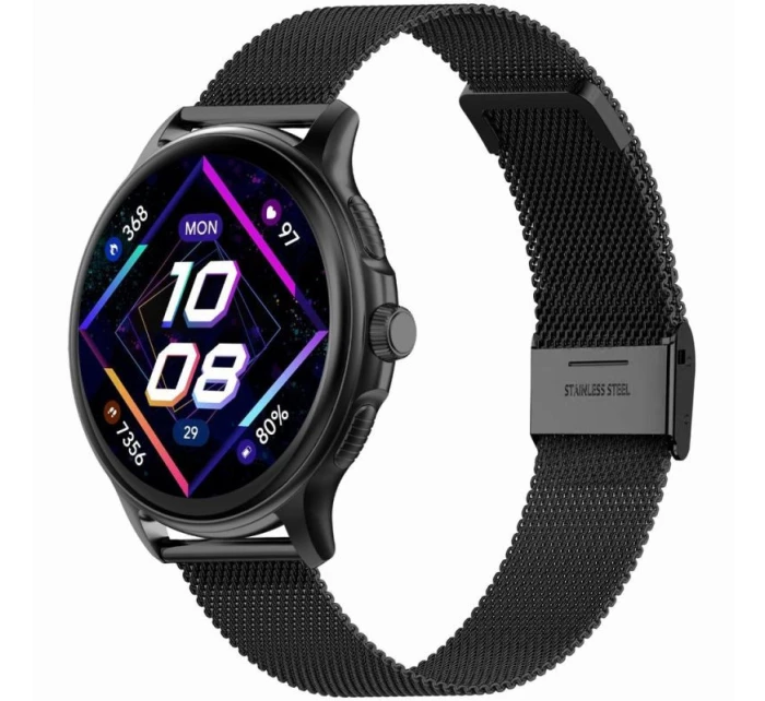 Dámské chytré hodinky Černý silikonový řemínek + černý náramek model 21806501 - Gravity Dámské chytré hodinky Černý silikonový řemínek + černý náramek model 21806501 - Gravity