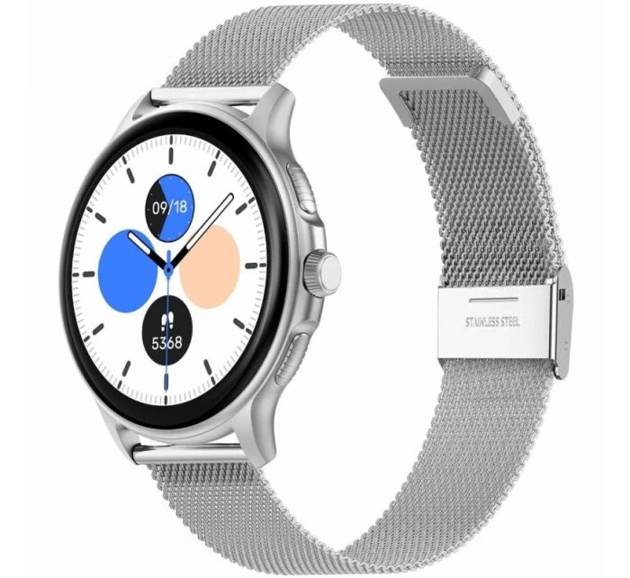 Dámské chytré hodinky Černý silikonový řemínek + stříbrný náramek model 21806509 - Gravity Dámské chytré hodinky Černý silikonový řemínek + stříbrný náramek model 21806509 - Gravity