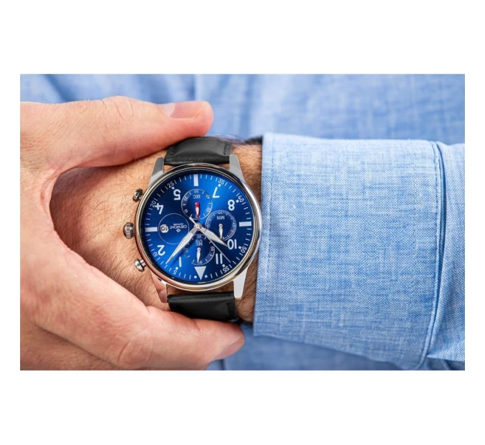 Pánské hodinky Chronograph Sapphire Black and Blue model 21807525 - Giewont Pánské hodinky Chronograph Sapphire Black and Blue model 21807525 - Giewont