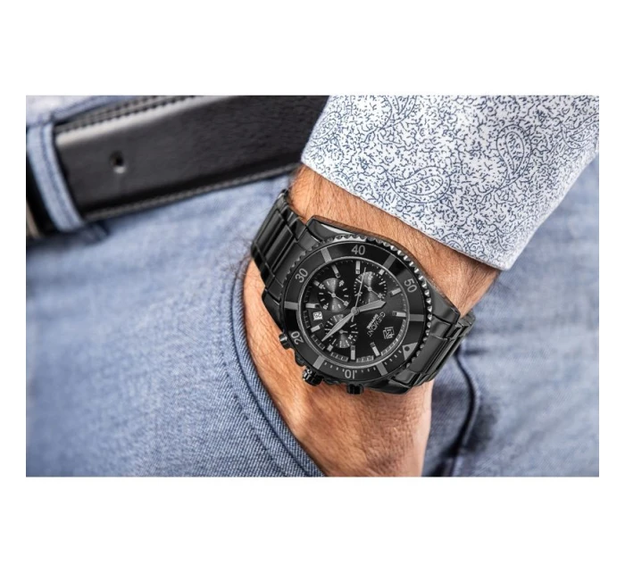Pánské hodinky Chronograph Sapphire Black Titanium model 21807533 - Giewont Pánské hodinky Chronograph Sapphire Black Titanium model 21807533 - Giewont