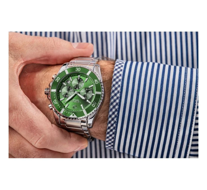 Pánské hodinky Chronograph Sapphire Silver Green model 21807547 - Giewont Pánské hodinky Chronograph Sapphire Silver Green model 21807547 - Giewont