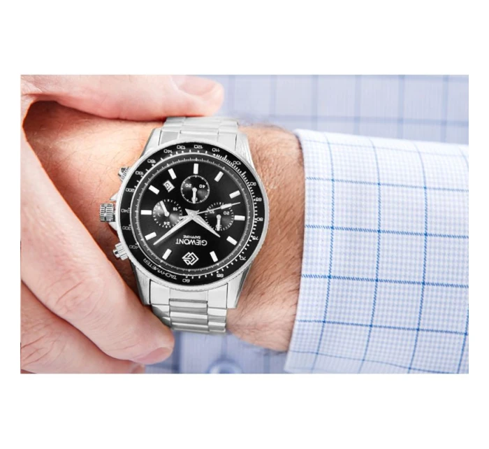 Pánské hodinky Chronograph Sapphire Silver Black model 21807571 - Giewont Pánské hodinky Chronograph Sapphire Silver Black model 21807571 - Giewont