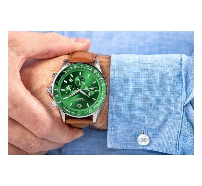 Pánské hodinky Chronograph Sapphire Brown Green model 21807583 - Giewont Pánské hodinky Chronograph Sapphire Brown Green model 21807583 - Giewont