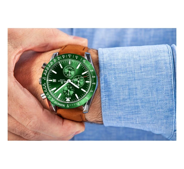 Pánské hodinky Chronograph Sapphire Brown Green model 21807599 - Giewont Pánské hodinky Chronograph Sapphire Brown Green model 21807599 - Giewont