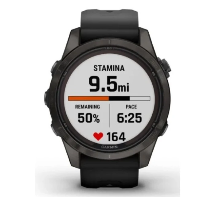 Hodinky Garmin Fenix 7S Pro 42mm Sapphire Solar šedé titanové DLC s černým řemínkem Hodinky Garmin Fenix 7S Pro 42mm Sapphire Solar šedé titanové DLC s černým řemínkem