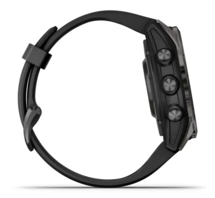 Hodinky Garmin Fenix 7S Pro 42mm Sapphire Solar šedé titanové DLC s černým řemínkem Hodinky Garmin Fenix 7S Pro 42mm Sapphire Solar šedé titanové DLC s černým řemínkem